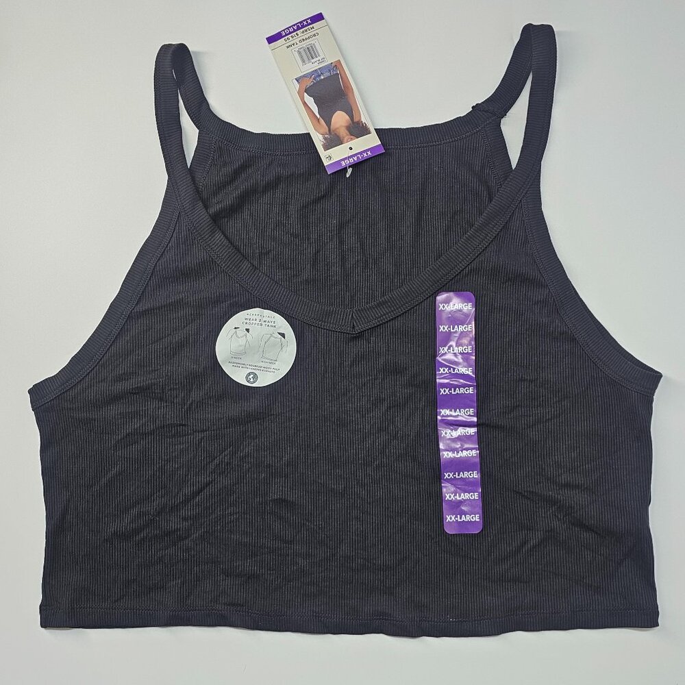 Aeropostale Women's Soft Wear 2 Ways Cropped Tank Black Size XXL